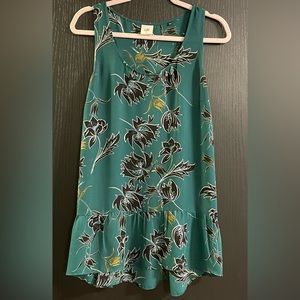 Cabi Falling Flowers Peplum Sleeveless Blouse